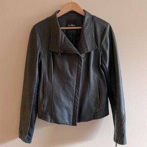 SAM EDELMAN NAVY GENUINE LEATHER JACKET SIZE MEDIUM